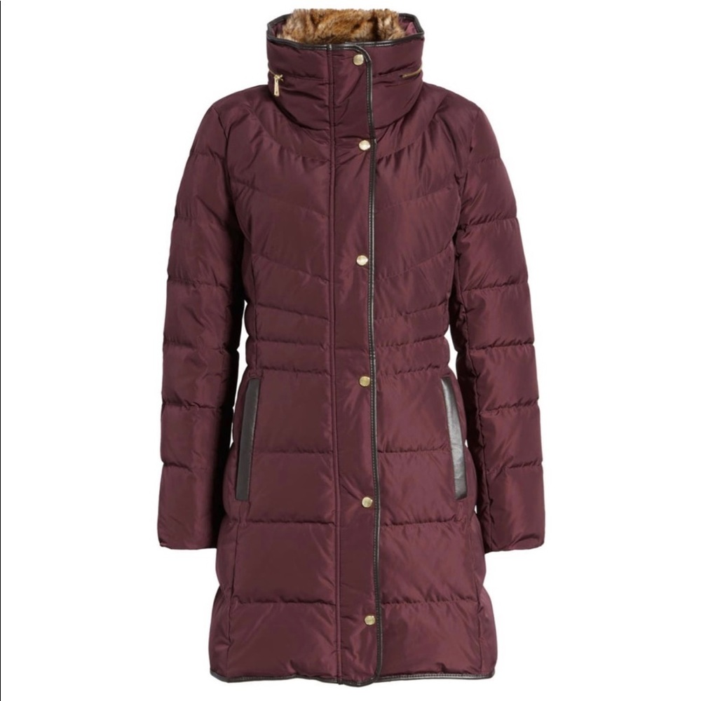 NWT $275 Cole Haan Puffer Jacket PXS Petite XS Burgundy NEVER WORN - Picture 5 of 16